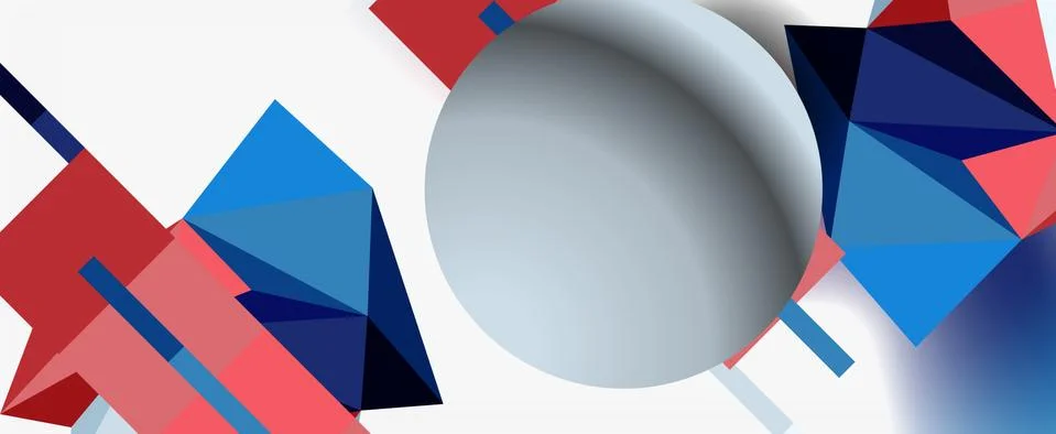 Trendy 3d geometric composition, design template for business or technology Stock Illustration