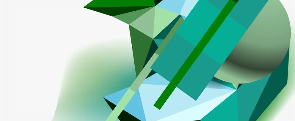 Trendy 3d geometric composition, design template for business or technology Stock Illustration