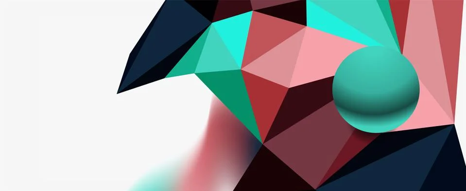 Trendy 3d geometric composition, design template for business or technology Stock Illustration