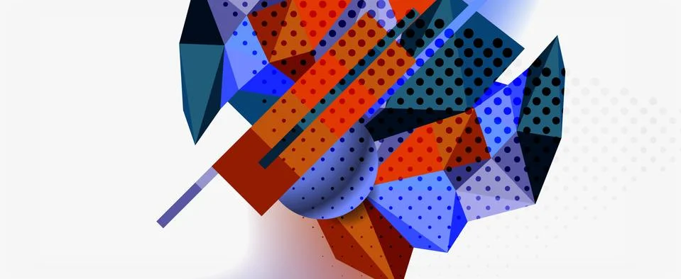 Trendy 3d geometric composition, design template for business or technology イラスト素材