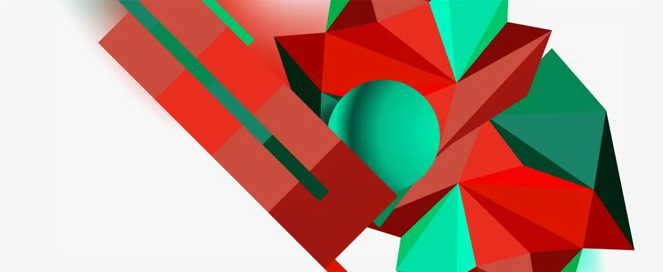 Trendy 3d geometric composition, design template for business or technology Stock Illustration