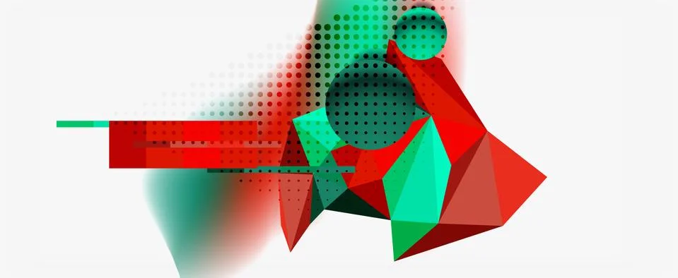 Trendy 3d geometric composition, design template for business or technology Stock Illustration