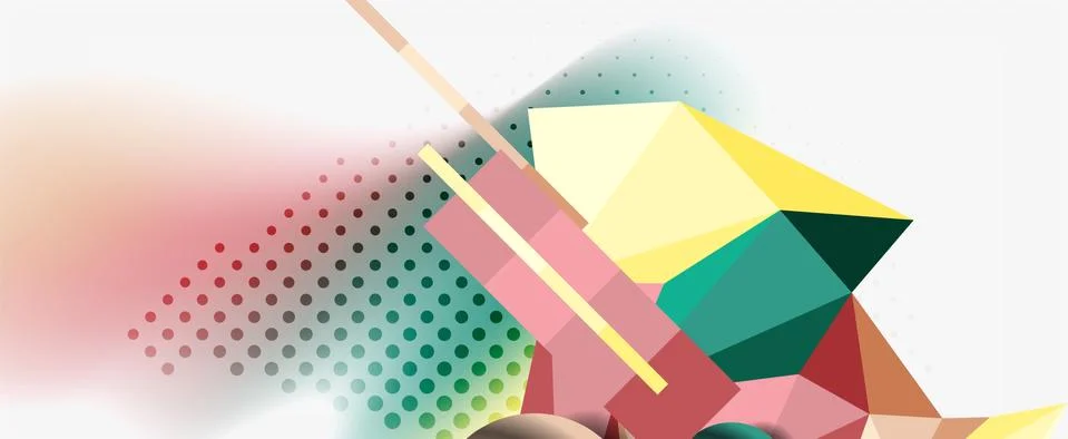 Trendy 3d geometric composition, design template for business or technology Stock Illustration
