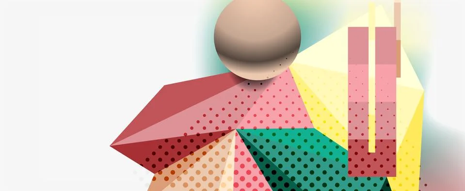 Trendy 3d geometric composition, design template for business or technology Illustrazione stock