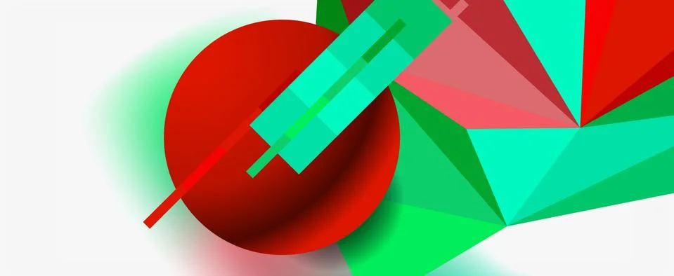Trendy 3d geometric composition, design template for business or technology Stock Illustration
