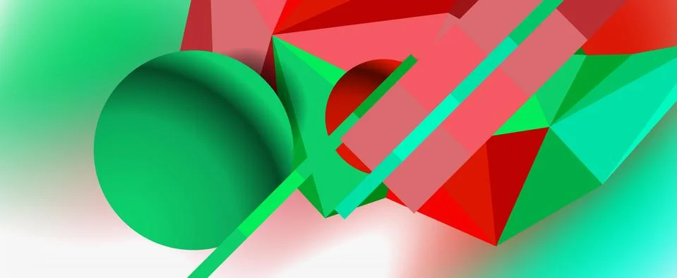 Trendy 3d geometric composition, design template for business or technology Stock Illustration