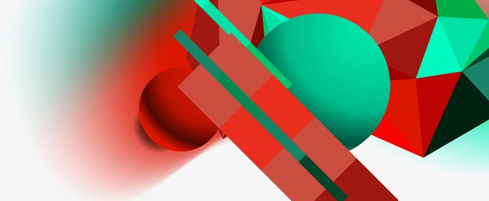 Trendy 3d geometric composition, design template for business or technology Illustrazione stock