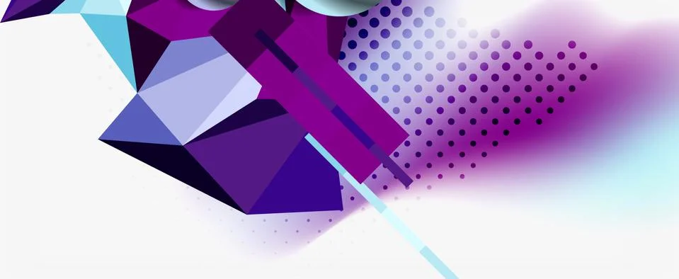Trendy 3d geometric composition, design template for business or technology Stockillustratie