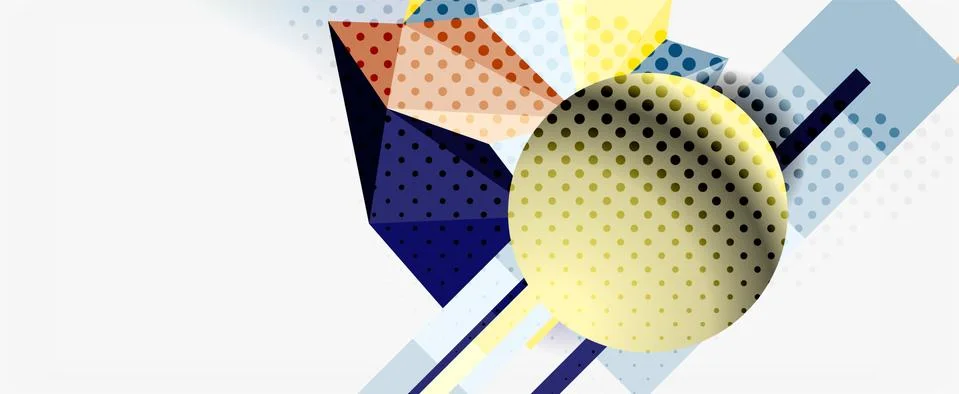 Trendy 3d geometric composition, design template for business or technology Stockillustratie