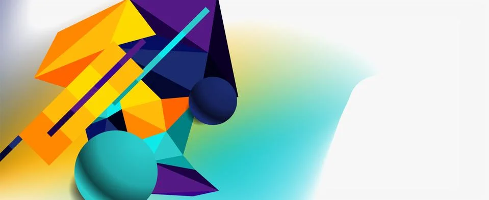 Trendy 3d geometric composition, design template for business or technology Illustrazione stock