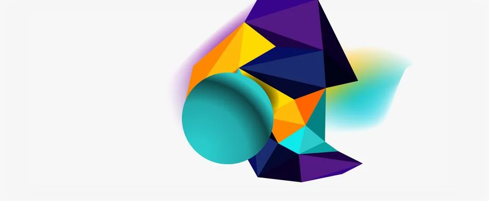 Trendy 3d geometric composition, design template for business or technology Stock Illustration
