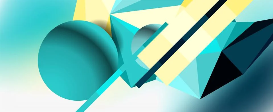 Trendy 3d geometric composition, design template for business or technology Stockillustratie