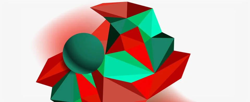 Trendy 3d geometric composition, design template for business or technology Stock Illustration