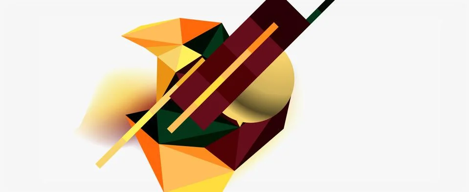 Trendy 3d geometric composition, design template for business or technology Stock Illustration