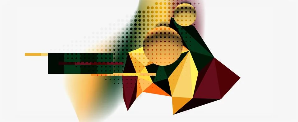 Trendy 3d geometric composition, design template for business or technology Stock Illustration