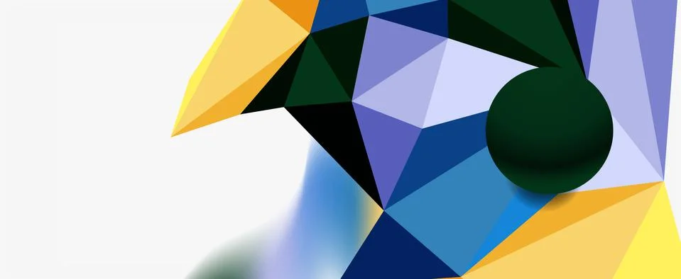 Trendy 3d geometric composition, design template for business or technology イラスト素材