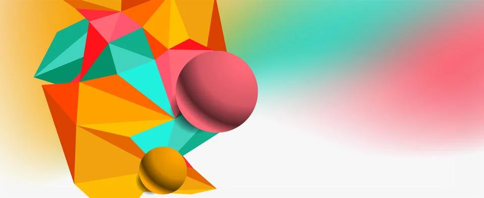 Trendy 3d geometric composition, design template for business or technology Stock Illustration