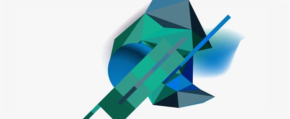 Trendy 3d geometric composition, design template for business or technology Stock Illustration