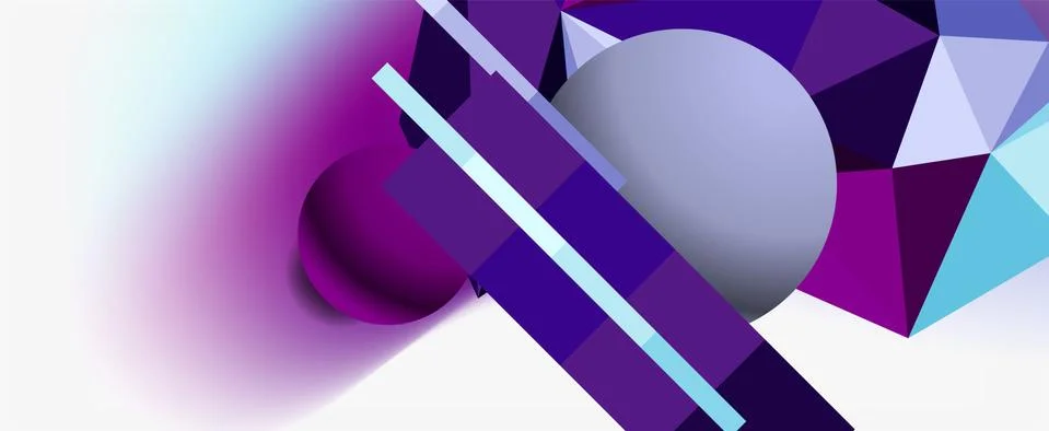 Trendy 3d geometric composition, design template for business or technology Illustrazione stock