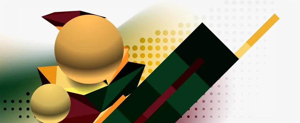 Trendy 3d geometric composition, design template for business or technology Stock Illustration