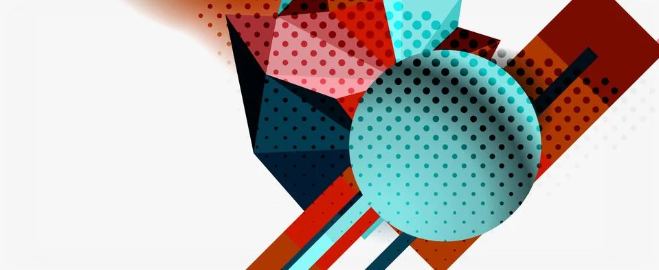 Trendy 3d geometric composition, design template for business or technology 스톡 일러스트