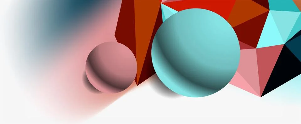 Trendy 3d geometric composition, design template for business or technology Stock Illustration