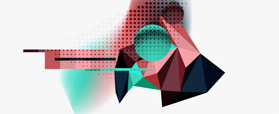 Trendy 3d geometric composition, design template for business or technology Illustrazione stock