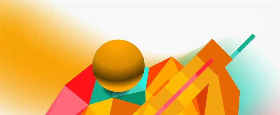 Trendy 3d geometric composition, design template for business or technology Stock Illustration