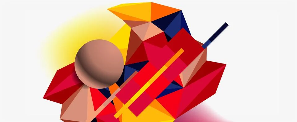 Trendy 3d geometric composition, design template for business or technology Stock Illustration