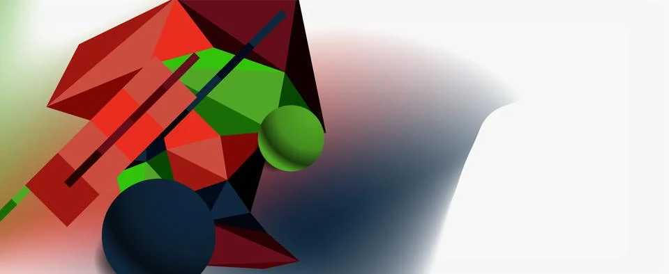 Trendy 3d geometric composition, design template for business or technology イラスト素材