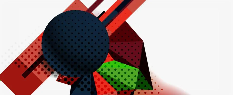 Trendy 3d geometric composition, design template for business or technology Stockillustratie
