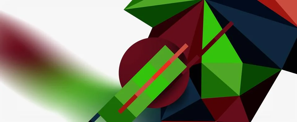 Trendy 3d geometric composition, design template for business or technology Stockillustratie
