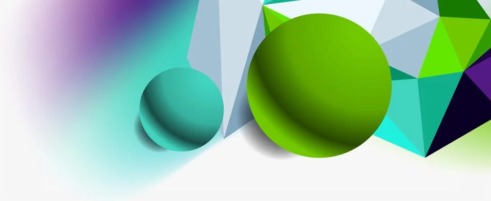 Trendy 3d geometric composition, design template for business or technology Stock Illustration