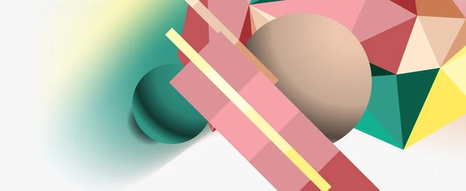 Trendy 3d geometric composition, design template for business or technology Stock Illustration