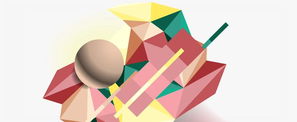 Trendy 3d geometric composition, design template for business or technology Stock Illustration