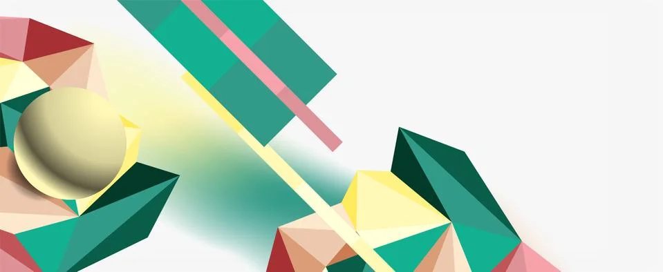 Trendy 3d geometric composition, design template for business or technology Illustrazione stock