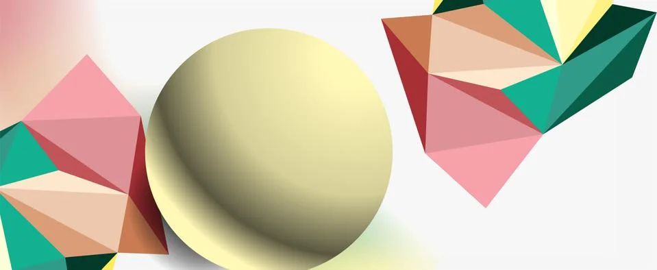 Trendy 3d geometric composition, design template for business or technology 스톡 일러스트