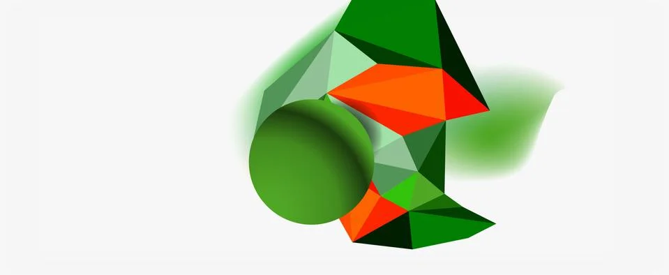 Trendy 3d geometric composition, design template for business or technology Stock Illustration