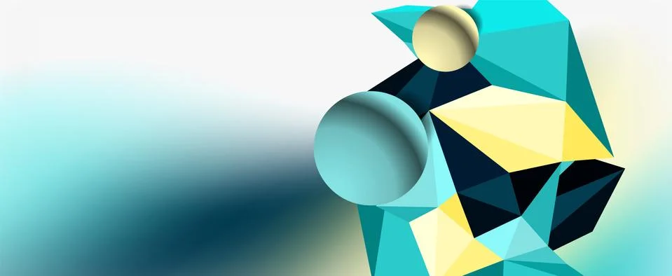 Trendy 3d geometric composition, design template for business or technology イラスト素材