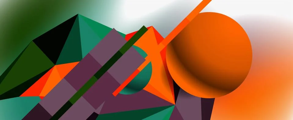 Trendy 3d geometric composition, design template for business or technology 스톡 일러스트