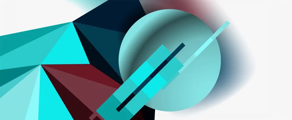 Trendy 3d geometric composition, design template for business or technology Stock Illustration