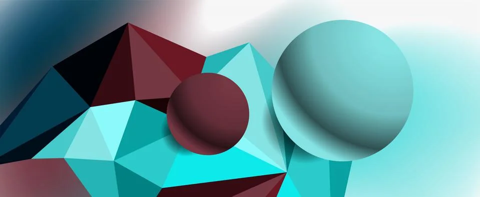 Trendy 3d geometric composition, design template for business or technology イラスト素材