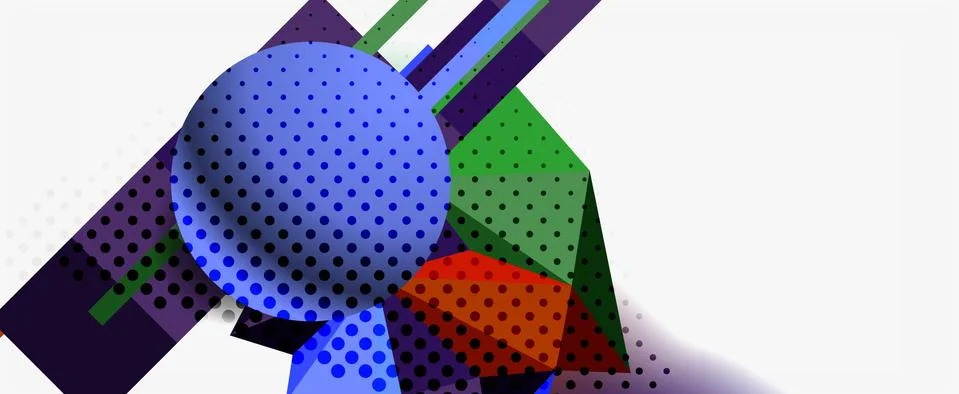 Trendy 3d geometric composition, design template for business or technology Stock Illustration