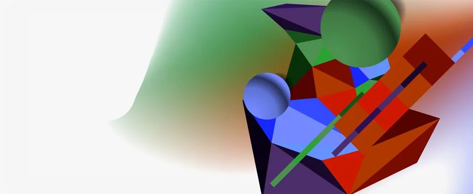 Trendy 3d geometric composition, design template for business or technology Stock Illustration