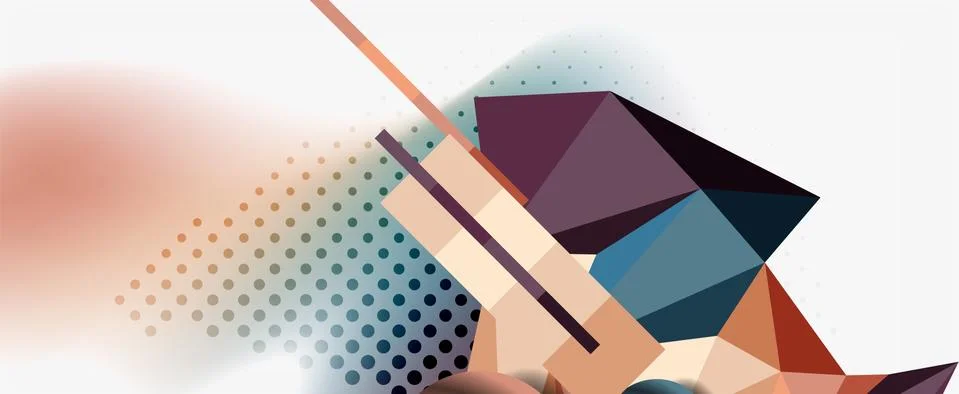Trendy 3d geometric composition, design template for business or technology Stockillustratie
