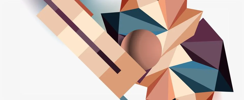 Trendy 3d geometric composition, design template for business or technology イラスト素材