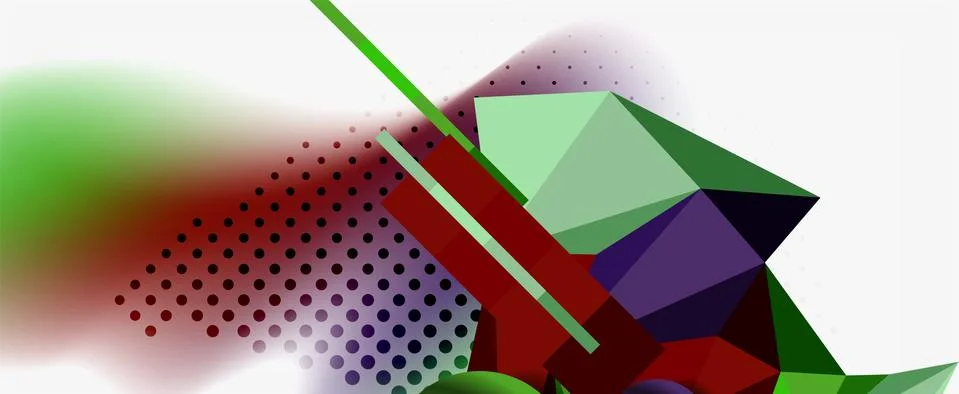 Trendy 3d geometric composition, design template for business or technology イラスト素材