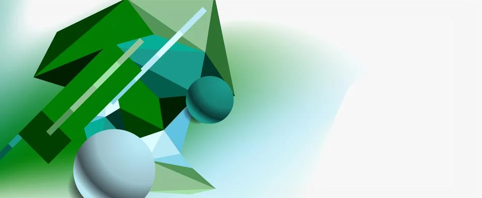 Trendy 3d geometric composition, design template for business or technology Stock Illustration