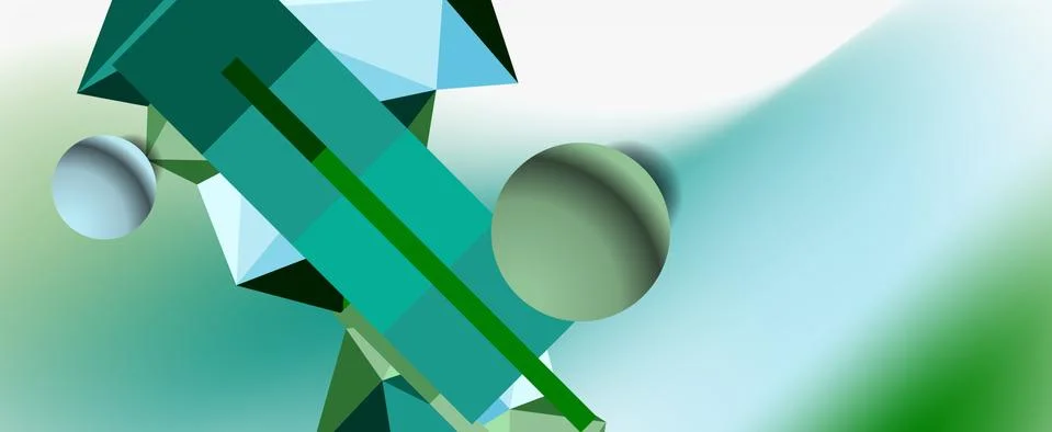 Trendy 3d geometric composition, design template for business or technology Stock Illustration