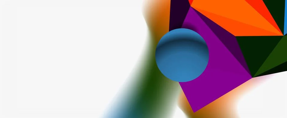 Trendy 3d geometric composition, design template for business or technology Stock Illustration